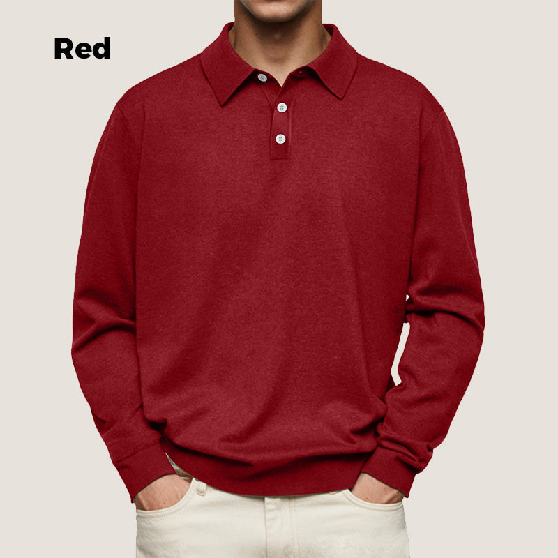 ✨🔥Bequemes Langarm-Kragenshirt für Männer💞