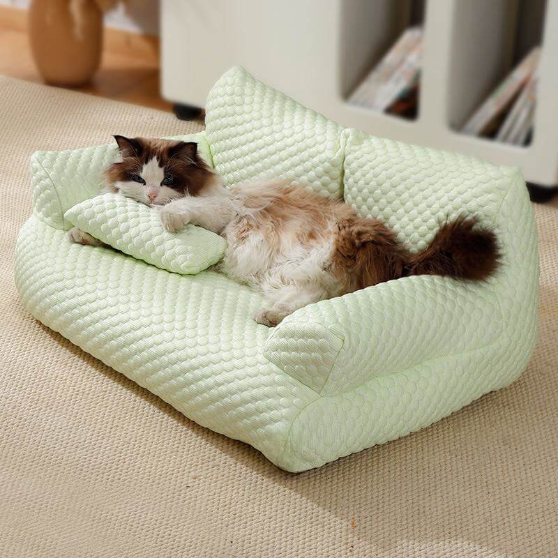 🌞Frühlingserwachen: 50% Rabatt!🐾 Eisseiden-Kühl-Hundebett – Atmungsaktives & Waschbares Hundesofa mit 5°C Kühleffekt!