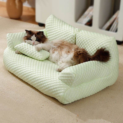 🌞Frühlingserwachen: 50% Rabatt!🐾 Eisseiden-Kühl-Hundebett – Atmungsaktives & Waschbares Hundesofa mit 5°C Kühleffekt!