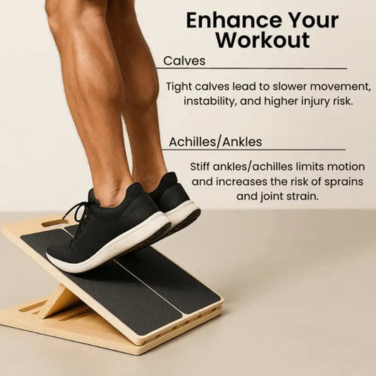 Einstellbare Holz-Schrägbank für Waden-Stretching