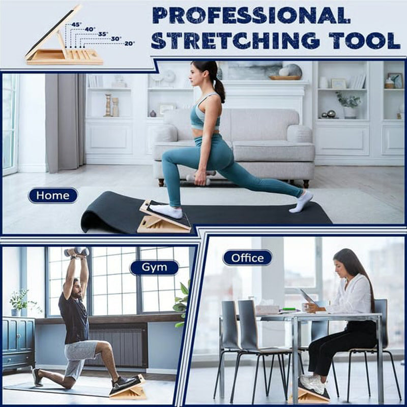 Einstellbare Holz-Schrägbank für Waden-Stretching