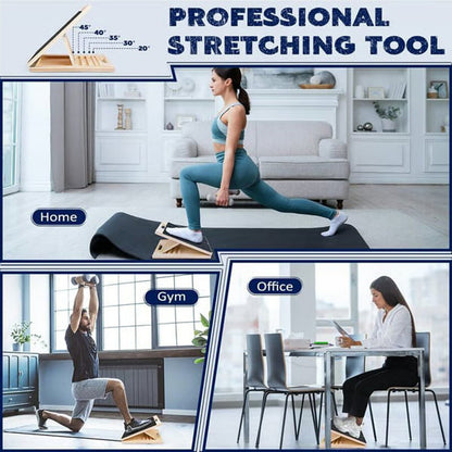 Einstellbare Holz-Schrägbank für Waden-Stretching