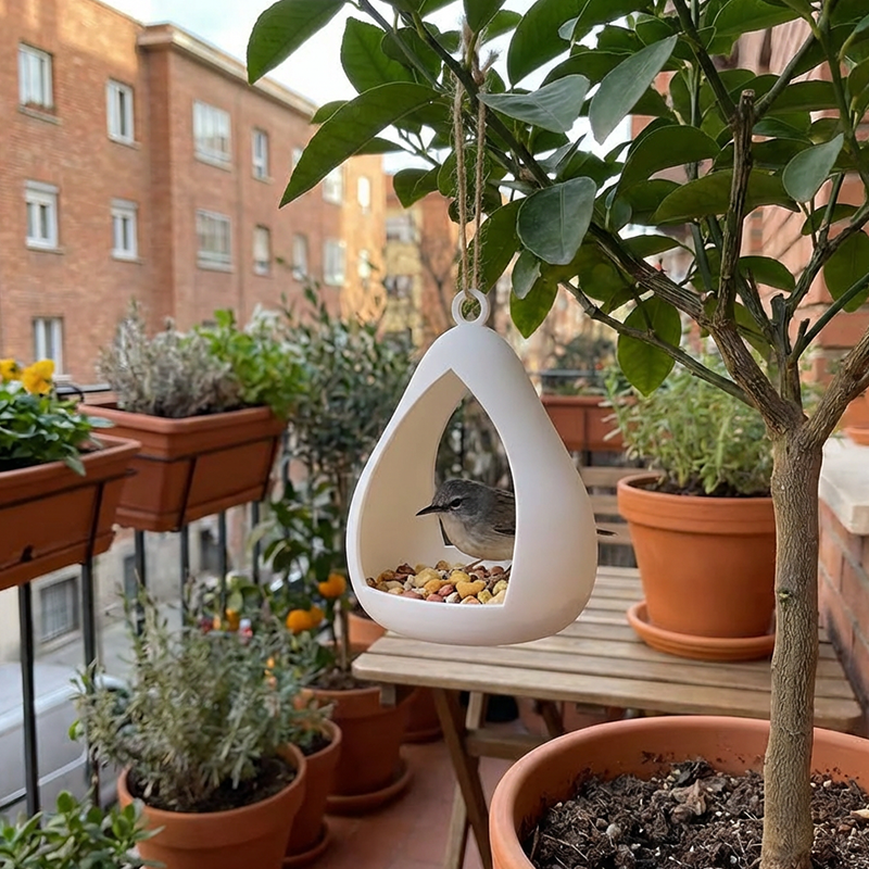 Modernes Tropfenförmiges Hängendes Vogelfutterspender