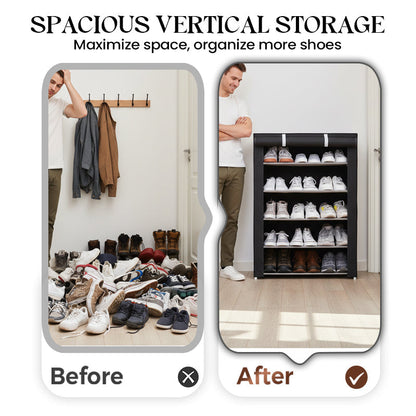 📦 LIMITIERTE ZEIT: 50% RABATT! ✨ Mehrschichtiger Staubdichter Schuhschrank – Rollbare Abdeckung, Stabil, Kompakt 🏡