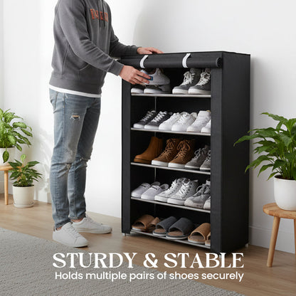 📦 LIMITIERTE ZEIT: 50% RABATT! ✨ Mehrschichtiger Staubdichter Schuhschrank – Rollbare Abdeckung, Stabil, Kompakt 🏡