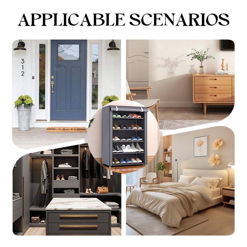 📦 LIMITIERTE ZEIT: 50% RABATT! ✨ Mehrschichtiger Staubdichter Schuhschrank – Rollbare Abdeckung, Stabil, Kompakt 🏡