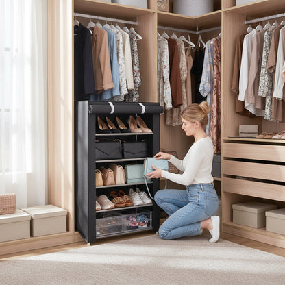 📦 LIMITIERTE ZEIT: 50% RABATT! ✨ Mehrschichtiger Staubdichter Schuhschrank – Rollbare Abdeckung, Stabil, Kompakt 🏡