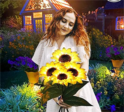 🌻 ☀️ Wasserdichte Solar-Sonnenblumenlichter – Realistische Blütenblätter, IP65 Wetterfest & 8-12h Automatisches Leuchten ✨