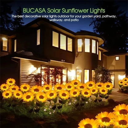 🌻 ☀️ Wasserdichte Solar-Sonnenblumenlichter – Realistische Blütenblätter, IP65 Wetterfest & 8-12h Automatisches Leuchten ✨