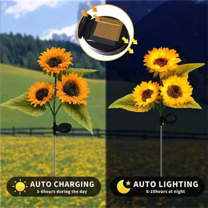 🌻 ☀️ Wasserdichte Solar-Sonnenblumenlichter – Realistische Blütenblätter, IP65 Wetterfest & 8-12h Automatisches Leuchten ✨