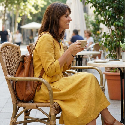 ✨💞Lässiges V-Ausschnitt Kleid aus Baumwolle und Leinen – 3/4-Ärmel, mit seitlichem Reißverschluss 👗