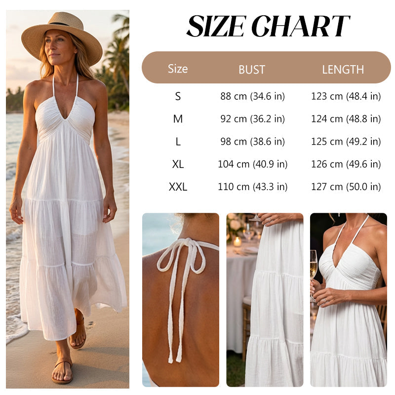 👗  Halsfreies, Rückenfreies Layering-Maxikleid – Bohemian Chic, Fließend & Perfekt für Den Frühling ☀️