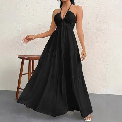 💎 50% RABATT! 💎 Halsfreies, Rückenfreies Layering-Maxikleid – Bohemian Chic, Fließend & Perfekt für Frühling und Sommer ☀️👗