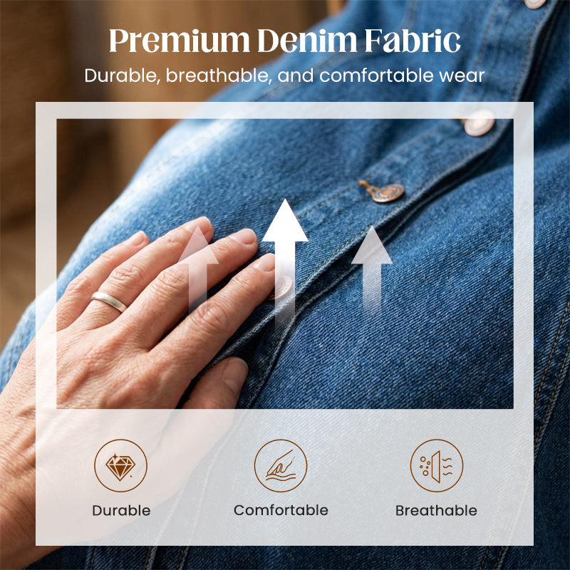 Vintage Button-Front A-Line Denim Skirt