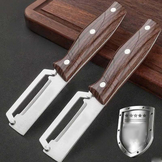 🥕 KAUFE 1, ERHALTE 1 GRATIS! 🔪 Multifunktions-Schäler – Rasiermesserscharfe Klinge, Ergonomischer Holzgriff & Integrierter Flaschenöffner für Die Küche ✨