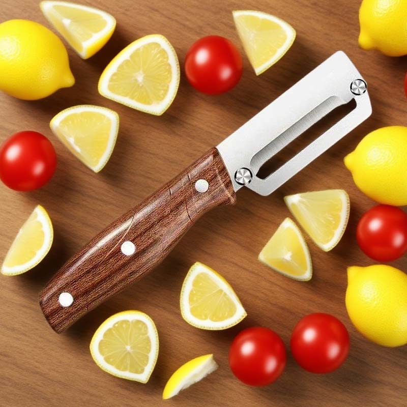 🥕 KAUFE 1, ERHALTE 1 GRATIS! 🔪 Multifunktions-Schäler – Rasiermesserscharfe Klinge, Ergonomischer Holzgriff & Integrierter Flaschenöffner für Die Küche ✨