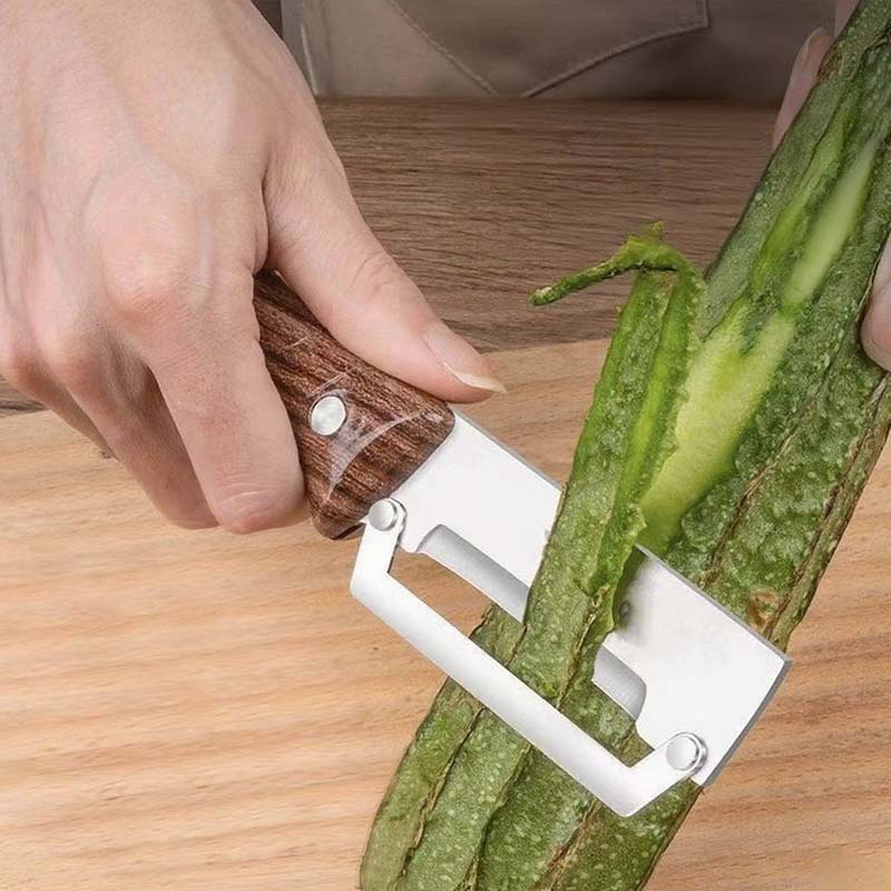 🥕 KAUFE 1, ERHALTE 1 GRATIS! 🔪 Multifunktions-Schäler – Rasiermesserscharfe Klinge, Ergonomischer Holzgriff & Integrierter Flaschenöffner für Die Küche ✨
