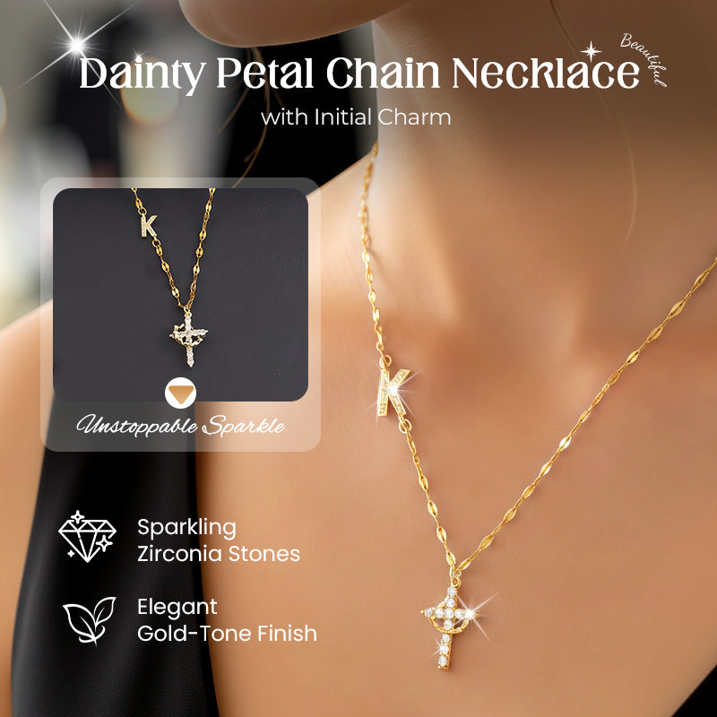 🌸 50% RABATT! ✨ Zarte Blütenblatt-Kette mit Initialen-Anhänger – Personalisiertes Design, Feine Verarbeitung & Perfekt Als Bedeutungsvolles Geschenk 🎁