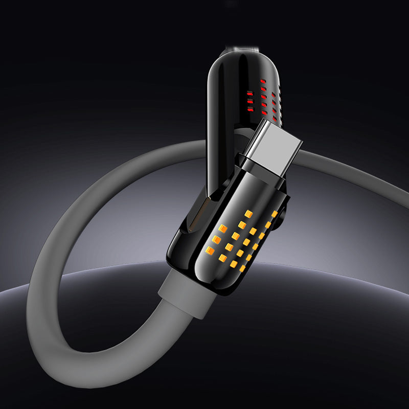 🔌💎 50% RABATT! 4-in-1-Schnellladedatenkabel mit Atemlicht – 240W, kompatibel mit iPhone & Android, Silikon + LED-Statusanzeige ⚡✨