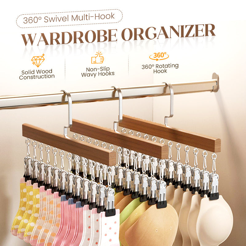 360° drehbarer Multi-Haken-Kleiderschrank-Organizer