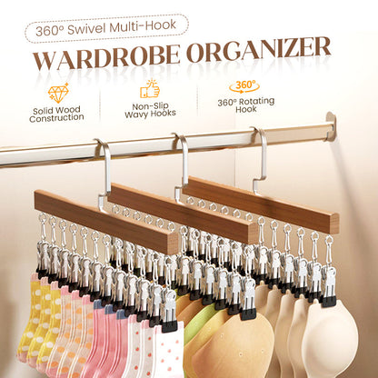 360° drehbarer Multi-Haken-Kleiderschrank-Organizer
