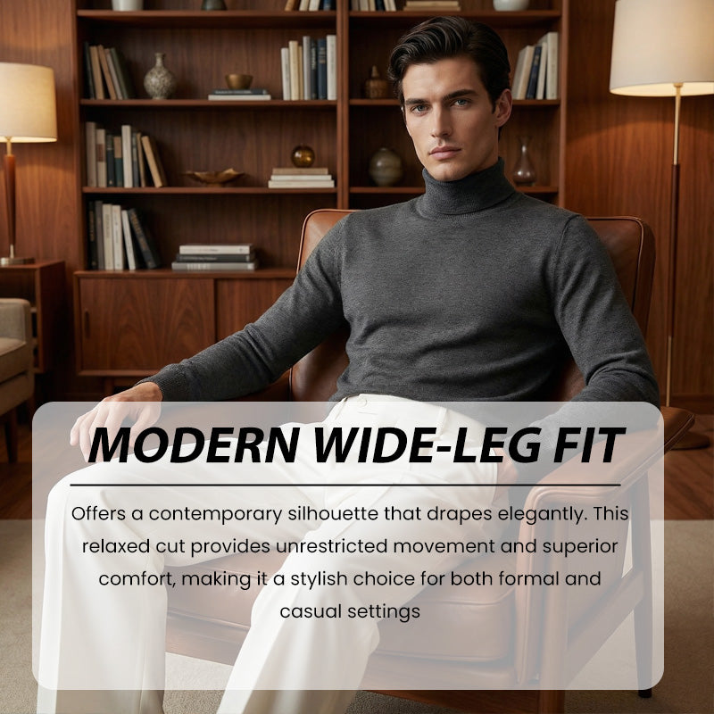 Lässige Herrenhose mit Bundfalten und weitem Bein