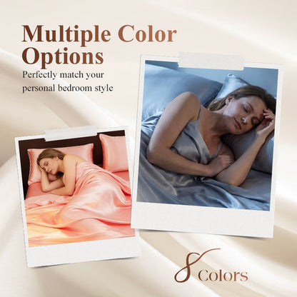 🛏️ Unifarbenes Satin-Spannbettlaken | Haar- & hautfreundlich | Temperaturausgleichend | Langlebig & maschinenwaschbar