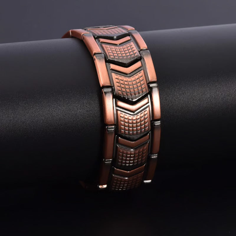 Herren-Kupferarmband, 3× Stärke, aus 99,99 % reinem Kupfer, magnetisch, verstellbare Länge