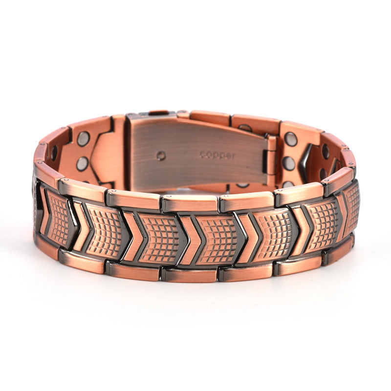 Herren-Kupferarmband, 3× Stärke, aus 99,99 % reinem Kupfer, magnetisch, verstellbare Länge