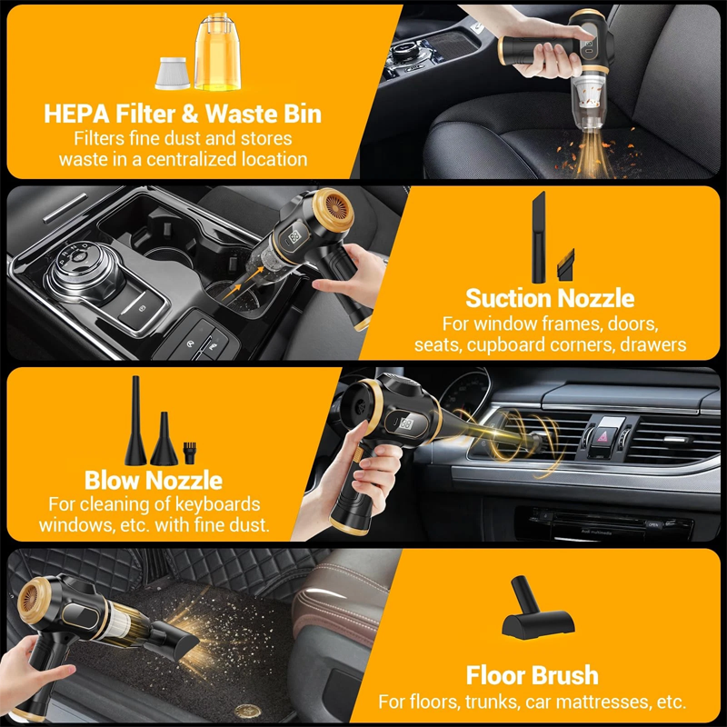 🚗💨 50 % Rabatt!🔋 Kabelloser 4-in-1-Autostaubsauger – Starke Saugkraft, lange Akkulaufzeit, entfernt mühelos Staub, Krümel und Tierhaare – für ein blitzsauberes Auto in wenigen Minuten 🧹✨