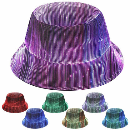💎 Leuchtender Bucket Hat aus Glasfaser – Auffälliges Design, Ideal für Partys & Outdoor-Aktivitäten 🌟🎉