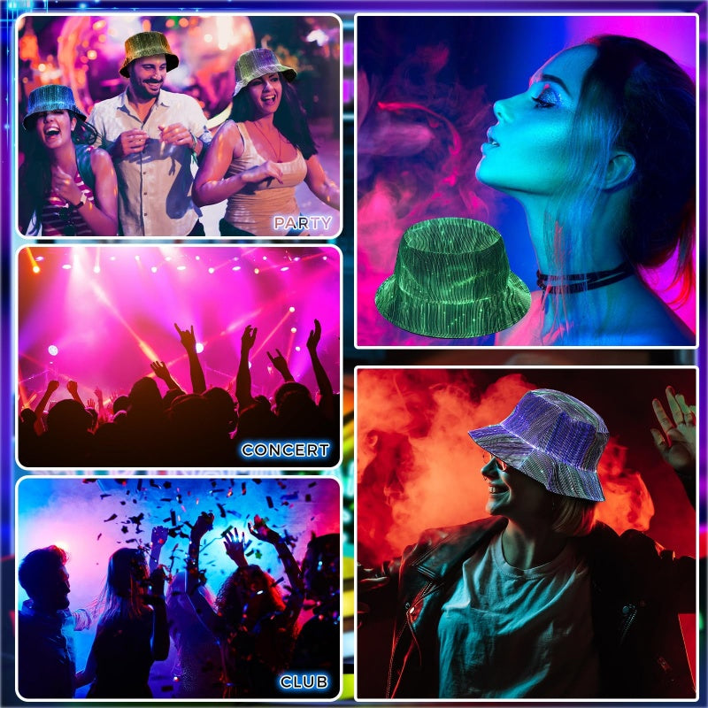 💎 Leuchtender Bucket Hat aus Glasfaser – Auffälliges Design, Ideal für Partys & Outdoor-Aktivitäten 🌟🎉