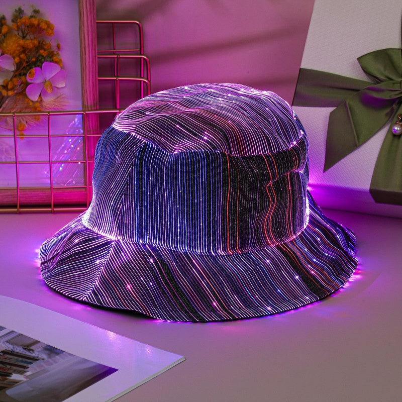 💎 Leuchtender Bucket Hat aus Glasfaser – Auffälliges Design, Ideal für Partys & Outdoor-Aktivitäten 🌟🎉