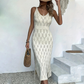 💃🎀 2026 Neu eingetroffen Elegantes Kleid mit V-Ausschnitt & Pointelle-Strickmuster ✨