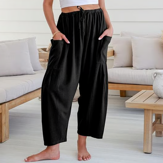 👖✨ Einfarbige Damenhose mit weitem Bein – Lässig, bequem & perfekt für einen lässig-eleganten Look 🍂