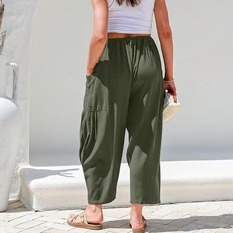 👖✨ Einfarbige Damenhose mit weitem Bein – Lässig, bequem & perfekt für einen lässig-eleganten Look 🍂