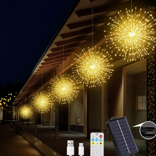 ⚡Solar-Feuerwerks-Strumpflicht für Garten und Parties