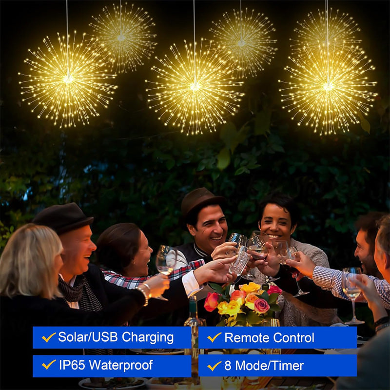 ⚡Solar-Feuerwerks-Strumpflicht für Garten und Parties