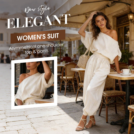 Asymmetrisches One-Shoulder-Oberteil und Hose für Damen