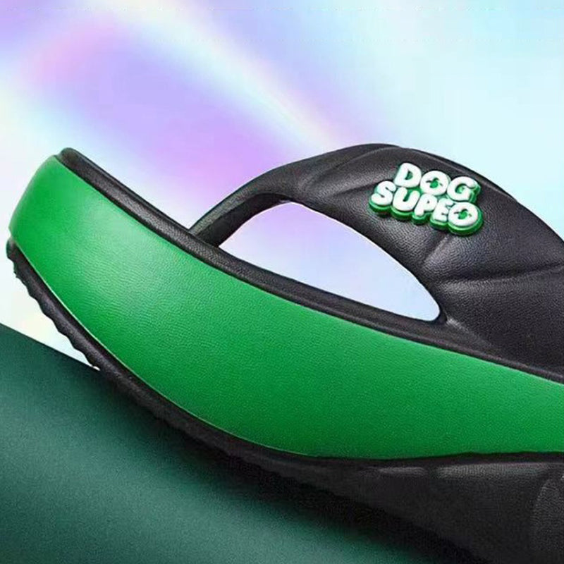 Sommerliche Flip-Flops für Damen mit weicher Plateausohle und Farbblock-Design