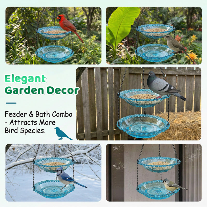 🐦 ⏳ Hängende Futterstation & Vogeltränke im Vintage-Stil – 2-in-1 Design, Wetterfest & Perfekt für den Garten 🌿