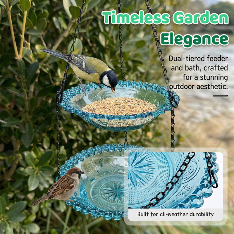 🐦 ⏳ Hängende Futterstation & Vogeltränke im Vintage-Stil – 2-in-1 Design, Wetterfest & Perfekt für den Garten 🌿