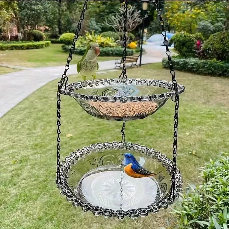 🐦 ⏳ Hängende Futterstation & Vogeltränke im Vintage-Stil – 2-in-1 Design, Wetterfest & Perfekt für den Garten 🌿