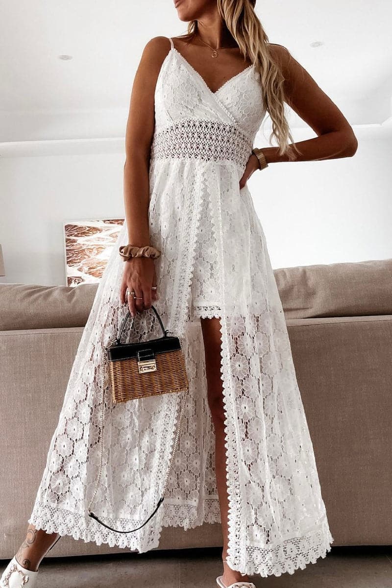 ✨Damen Boho Spitze Jumpsuit – Mit Sicherer Unterrock & Atmungsaktiver Baumwolle, Perfekter Sitz für Sommer