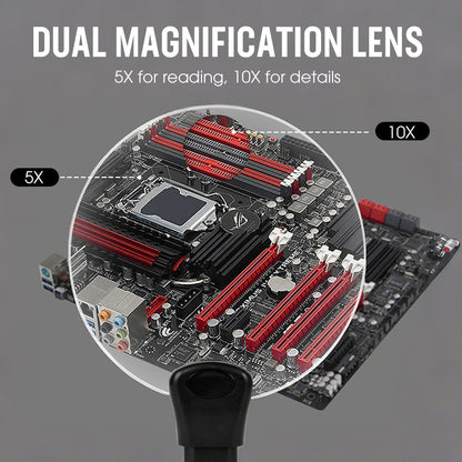🔍✨ 5-fache Freisprech-Lupe – LED-Beleuchtung, Einstellbarer Kopfriemen & Perfekt für Basteln & Lesen 📚