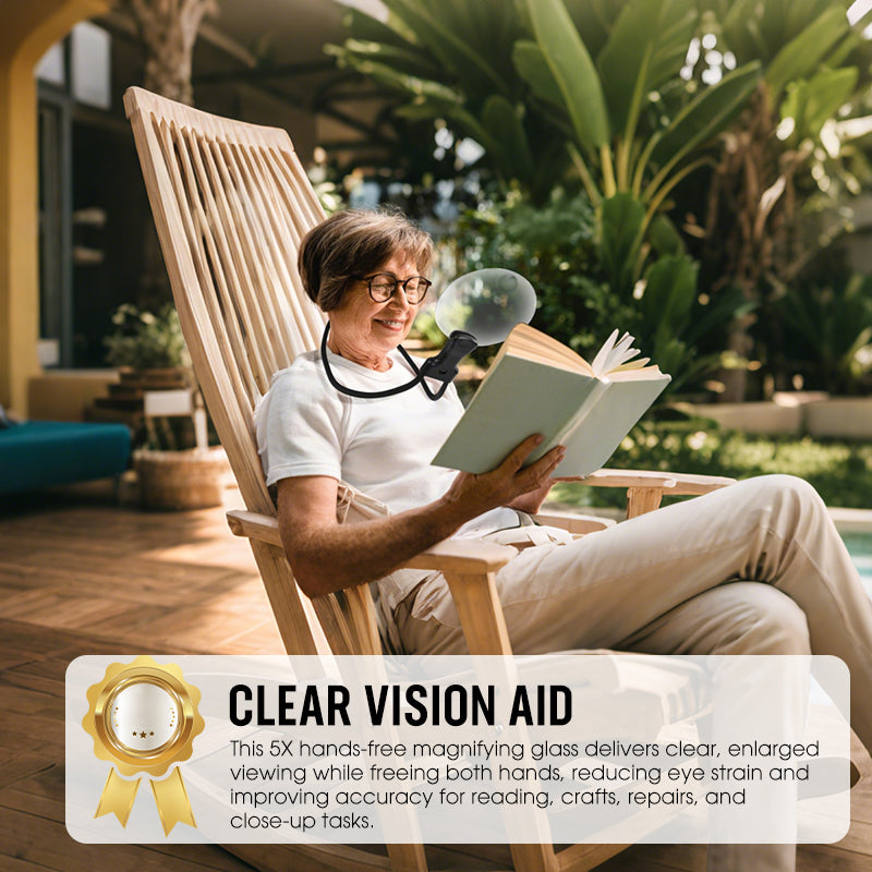 🔍✨ 5-fache Freisprech-Lupe – LED-Beleuchtung, Einstellbarer Kopfriemen & Perfekt für Basteln & Lesen 📚
