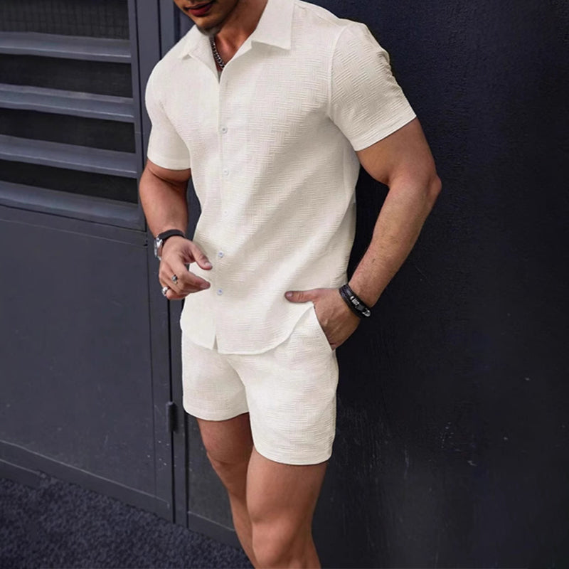 📢📢50% RABATT !!!⏰Herrenhemd- und Shorts-Set