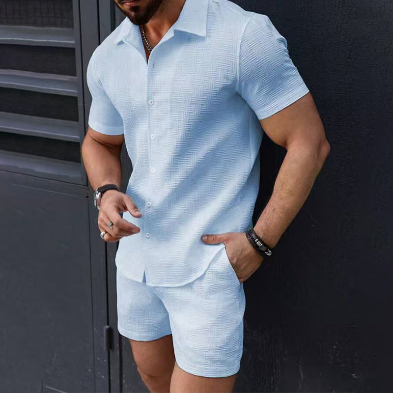 📢📢50% RABATT !!!⏰Herrenhemd- und Shorts-Set