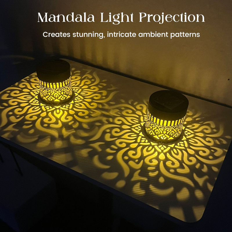 🌞  🌀 Solar Mandala Light – Stunning Pattern Projection, 2-in-1 Floor & Wall Design & IP65 Waterproof Auto On/Off 🌿