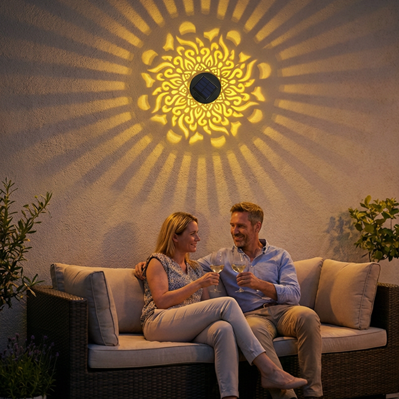 🌞  🌀 Solar Mandala Light – Stunning Pattern Projection, 2-in-1 Floor & Wall Design & IP65 Waterproof Auto On/Off 🌿